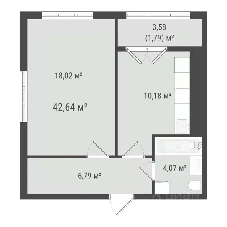 1-к кв. Сахалинская область, Южно-Сахалинск ул. Ленина (40.85 м) - Фото 0