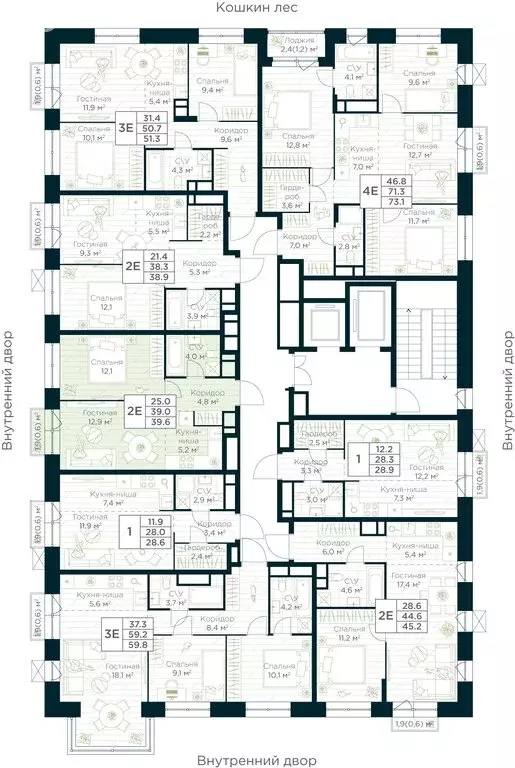 1-комнатная квартира: Уфа, жилой район Глумилино, жилой комплекс Урман ... - Фото 2