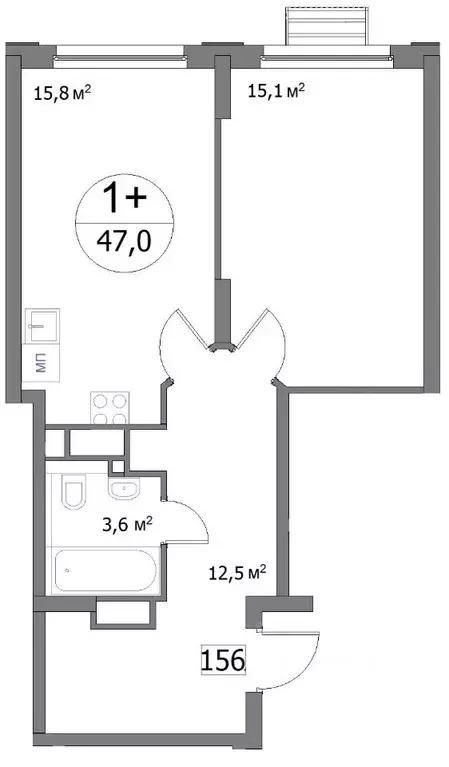 1-к кв. Нижегородская область, Нижний Новгород ул. Сергея Акимова, 50 ... - Фото 1