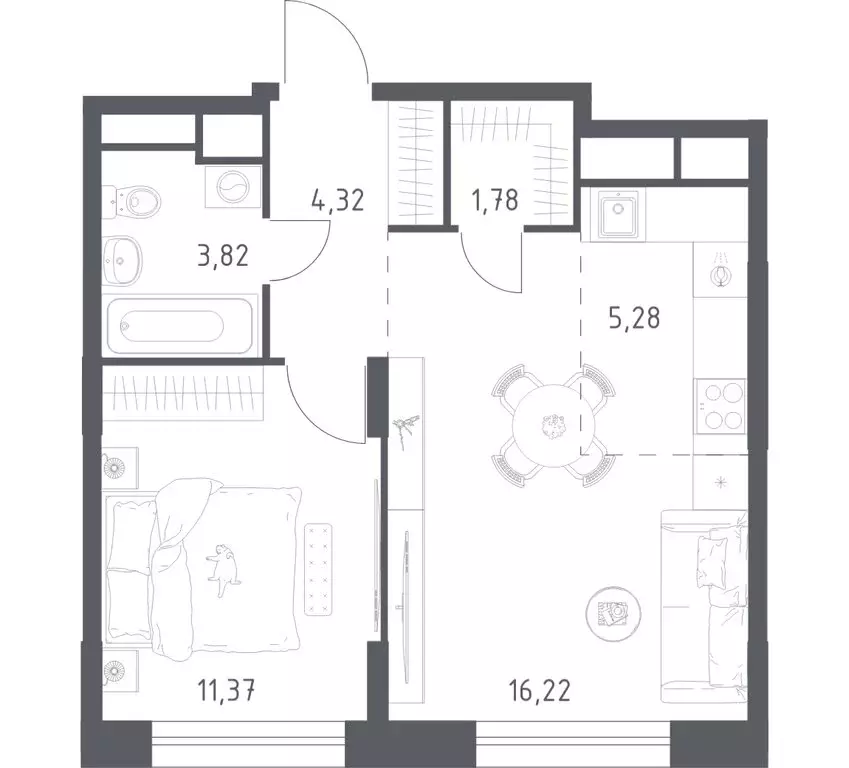 1-комнатная квартира: Московская область, Балашиха, микрорайон Новое ... - Фото 1