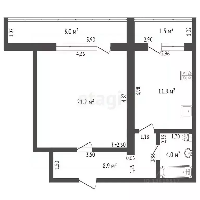 1-к кв. Брянская область, Брянск Московский мкр, 36 (50.4 м) - Фото 1