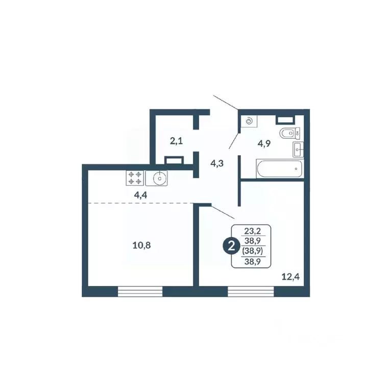 2-к кв. Кировская область, Киров Скандинавия жилой комплекс (38.9 м) - Фото 1