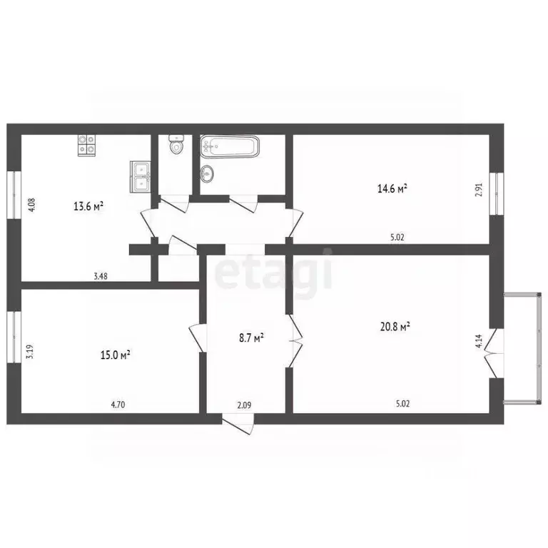3-к кв. Ярославская область, Ярославль Балтийская ул., 19 (84.8 м) - Фото 2