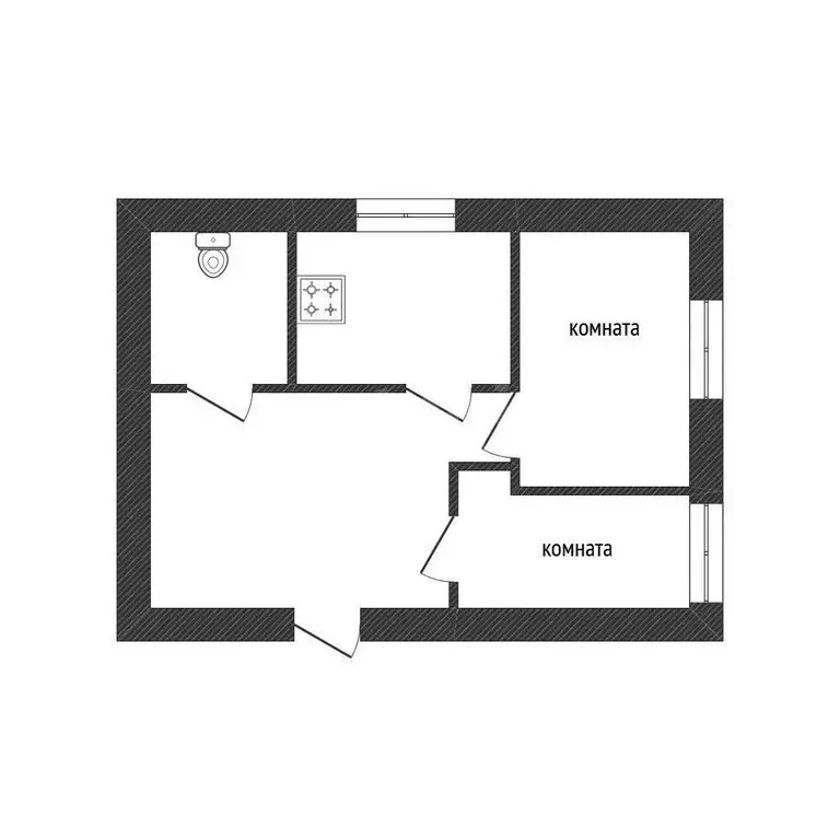 2-комнатная квартира: Волхов, проспект Державина, 55 (42.9 м) - Фото 1