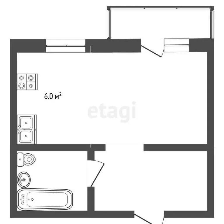 Квартира-студия: Абакан, улица Некрасова, 23Б (26.6 м) - Фото 0