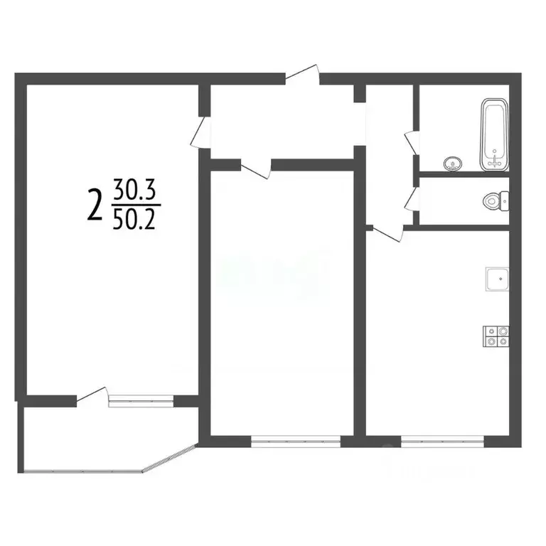 2-к кв. Тульская область, Тула ул. Братьев Жабровых, 9 (51.6 м) - Фото 2
