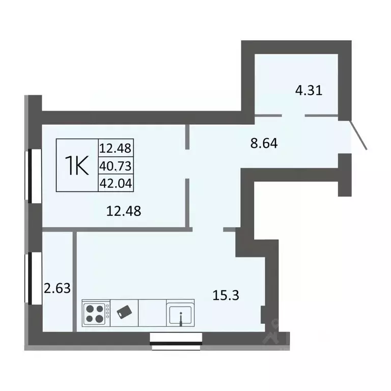 1-к кв. Волгоградская область, Волгоград Житомирская ул. (42.05 м) - Фото 0
