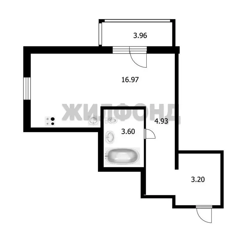 Квартира-студия: Томск, улица Войкова, 49 (32.66 м) - Фото 0