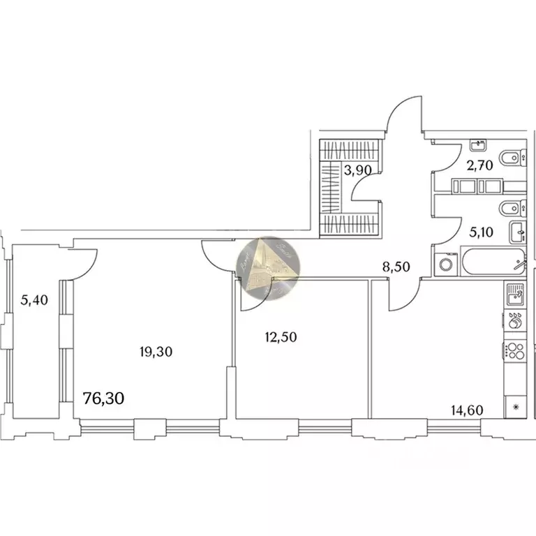 2-к кв. Санкт-Петербург Планерная ул., 99 (76.3 м) - Фото 2