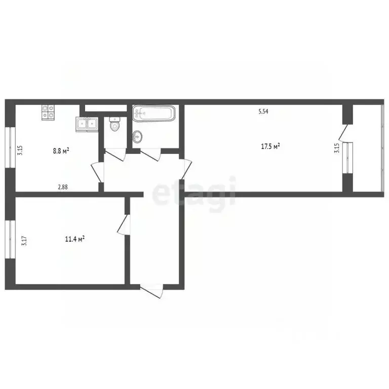 2-к кв. Ямало-Ненецкий АО, Муравленко ул. Губкина, 20 (51.4 м) - Фото 1