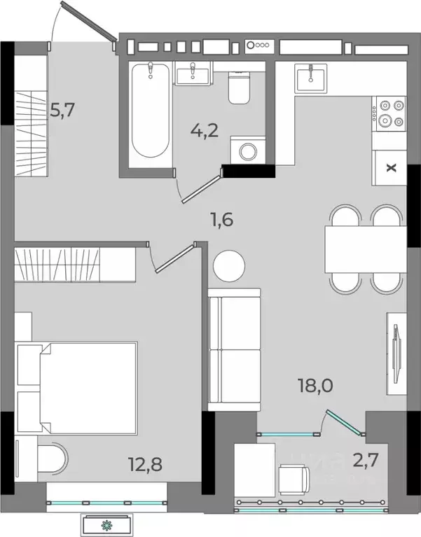1-к кв. Удмуртия, Ижевск Северо-Западный жилрайон, 2-й мкр, Новый ... - Фото 0