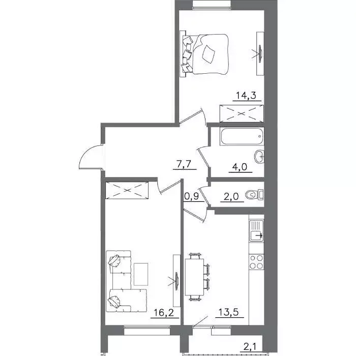 2-комнатная квартира: Иркутск, территория Гусарская, 7 (60.8 м) - Фото 0