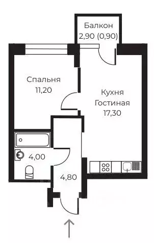 1-к кв. Воронежская область, Воронеж ул. Черняховского, 92 (37.1 м) - Фото 1