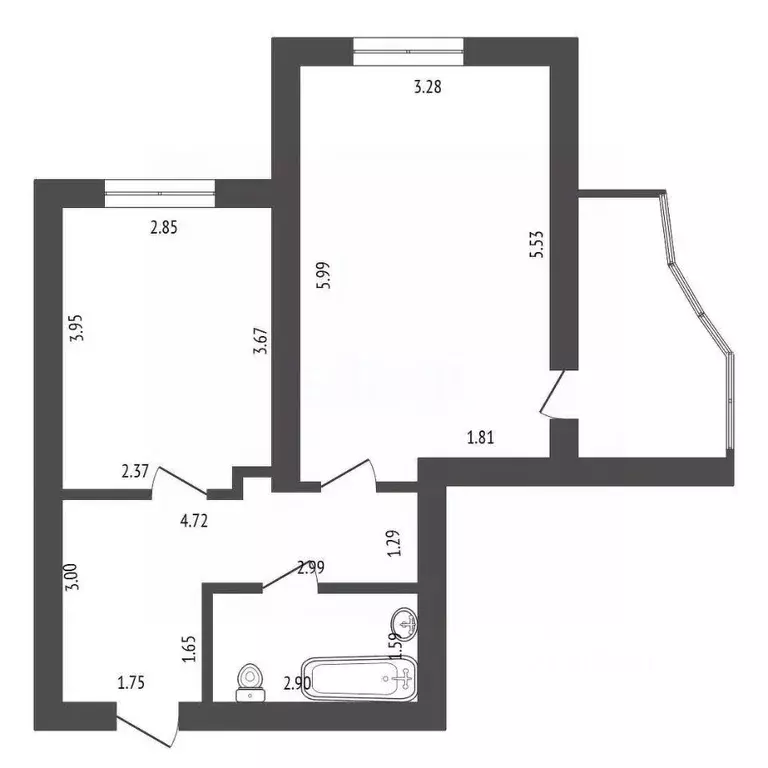 1-к кв. Мордовия, Саранск Севастопольская ул., 2/2 (43.5 м) - Фото 1
