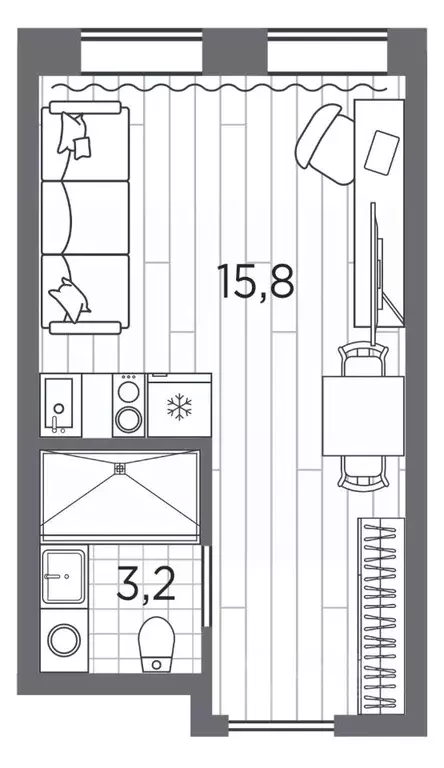 Студия Санкт-Петербург просп. Стачек, 62Е (19.0 м) - Фото 0