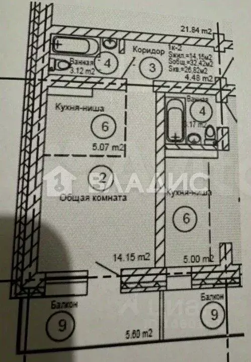 Студия Бурятия, Улан-Удэ 115-й мкр, 10 (28.5 м) - Фото 2