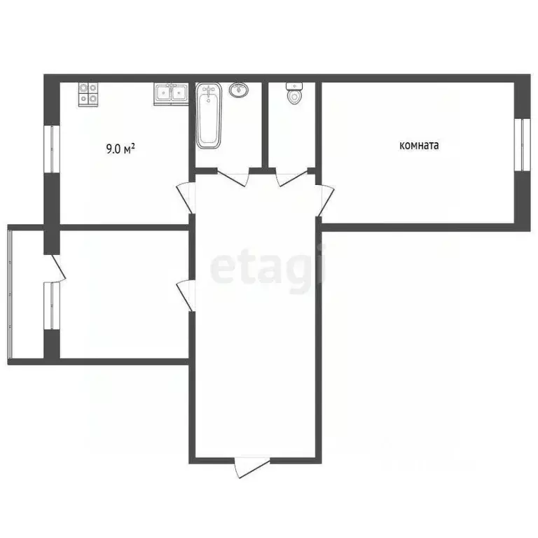 2-к кв. Московская область, Серпухов Октябрьская ул., 19б (47.9 м) - Фото 1
