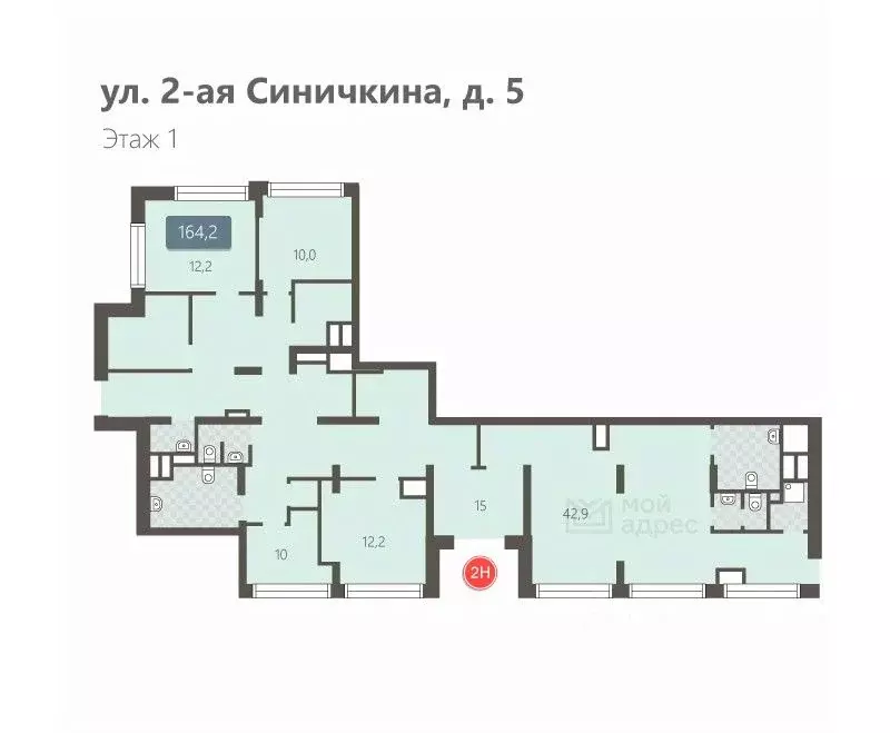 Помещение свободного назначения в Москва ул. 2-я Синичкина, 5 (164 м) - Фото 1