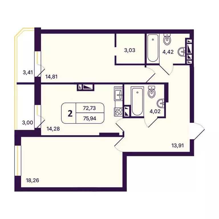 2-комнатная квартира: Новосибирск, Кировский район, Северо-Чемской ... - Фото 0