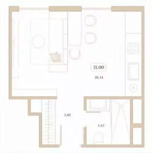 Студия Краснодарский край, Анапа ул. Толстого, 27 (31.0 м) - Фото 2