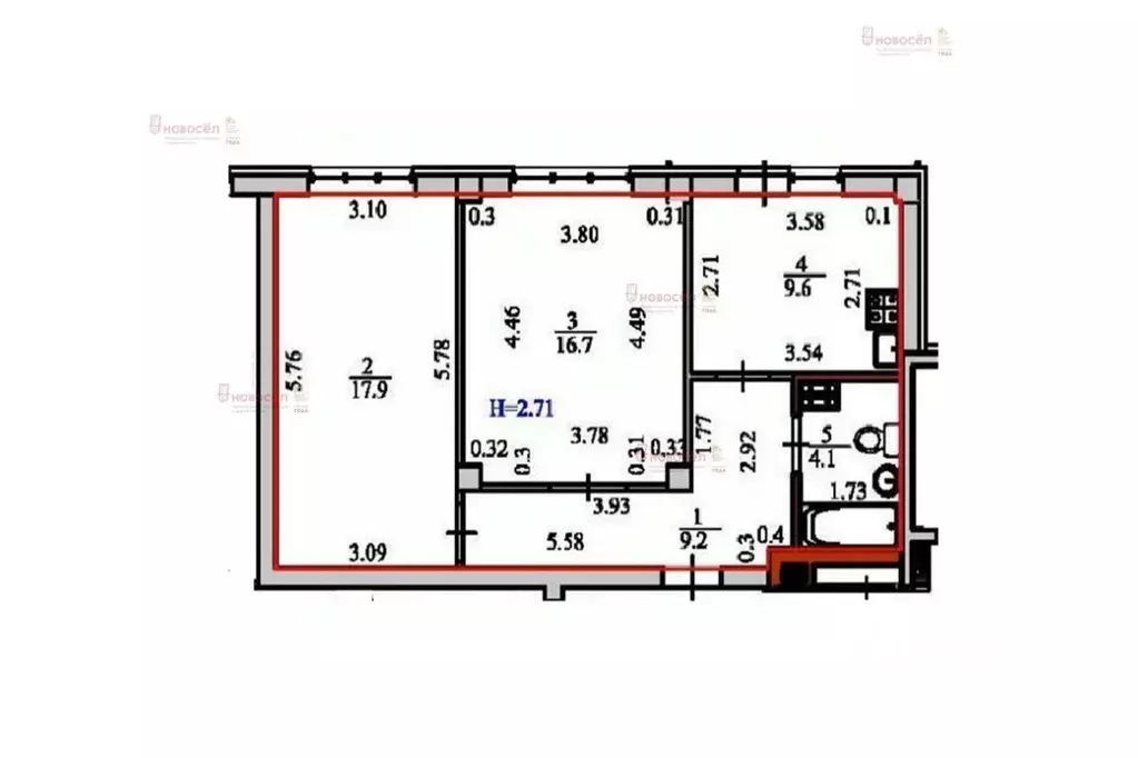 2-к кв. Свердловская область, Екатеринбург ул. Степана Разина, 107 ... - Фото 2