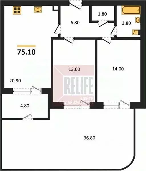 2-к кв. Калининградская область, Калининград Таганрогская ул., 5 (75.1 ... - Фото 2