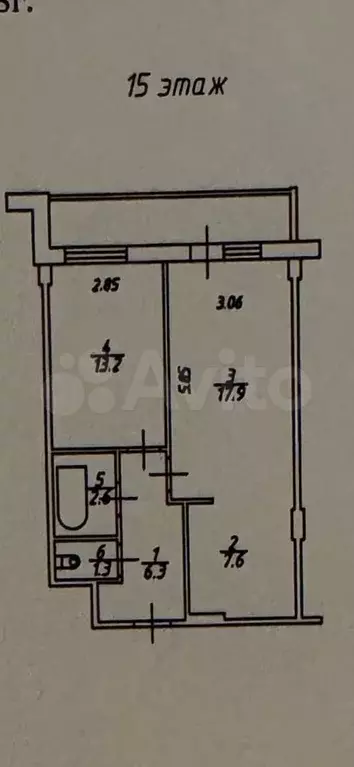 2-к. квартира, 48,9 м, 15/17 эт. - Фото 0
