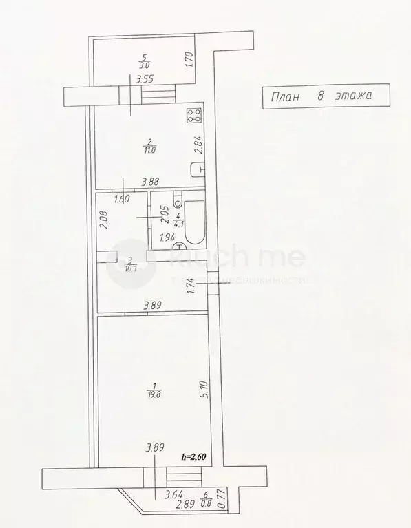 1-к кв. Татарстан, Казань ул. Четаева, 4 (48.5 м) - Фото 2