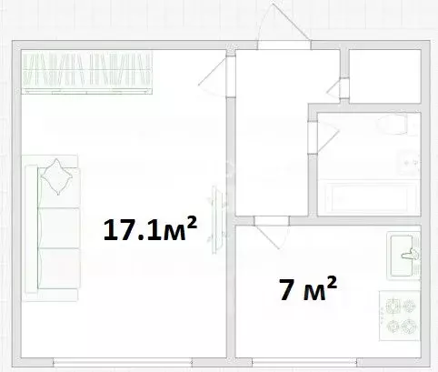 1-к кв. Омская область, Омск ул. Химиков, 6/2 (32.0 м) - Фото 1