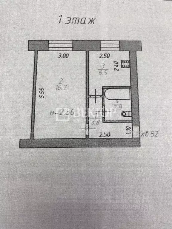 1-к кв. Ивановская область, Фурманов ул. Социалистическая, 21 (32.0 м) - Фото 1