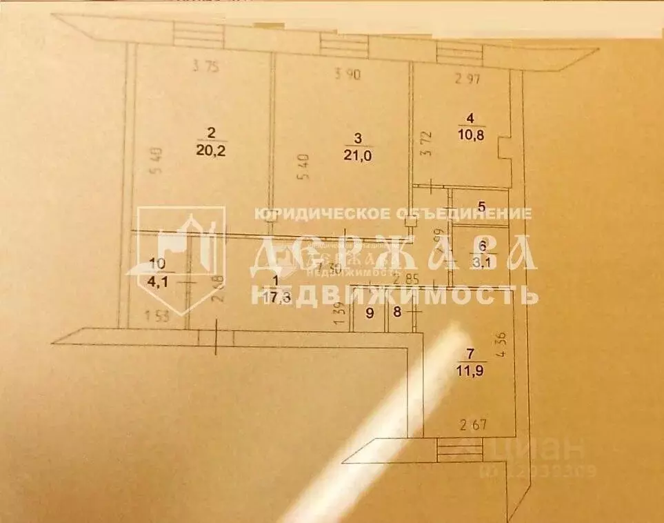 3-к кв. Кемеровская область, Кемерово Весенняя ул., 19 (92.3 м) - Фото 2