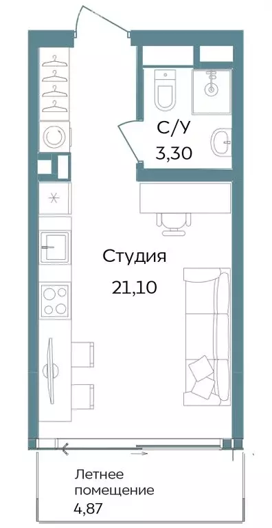 Квартира-студия: Республика Крым, Саки, курортный кластер Темпо (29.27 ... - Фото 0