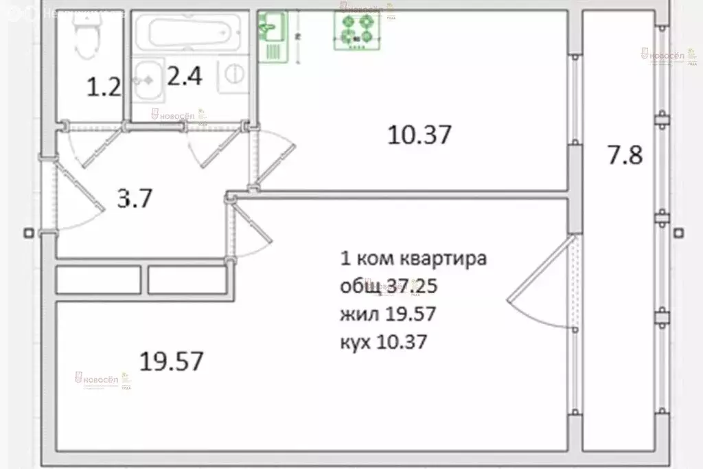 1-комнатная квартира: Екатеринбург, улица Косарева, 11 (37 м) - Фото 0