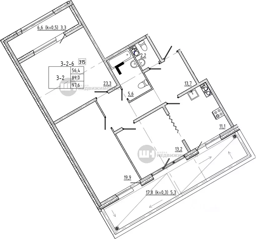 3-к кв. Санкт-Петербург Белоостровская ул., 28 (89.0 м) - Фото 0