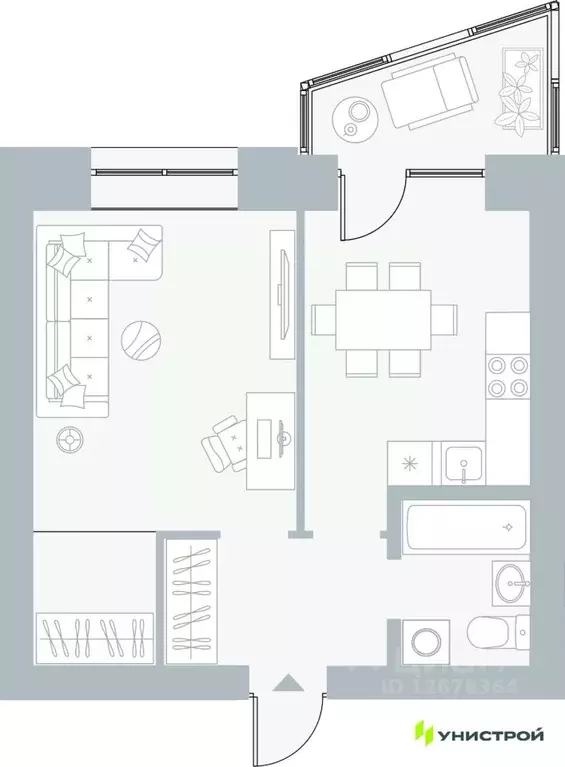 1-к кв. Пермский край, Пермь Рионская ул., 4А (39.44 м) - Фото 1