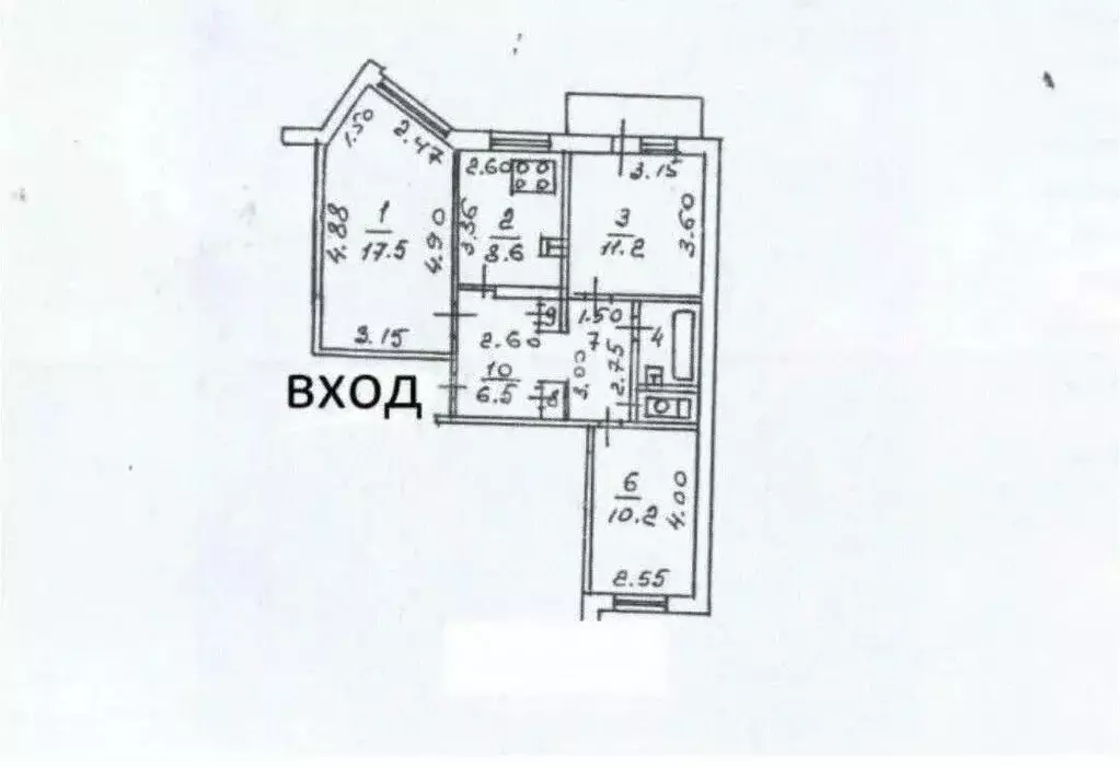 3-к кв. Липецкая область, Липецк ул. Валентины Терешковой, 25 (62.3 м) - Фото 1