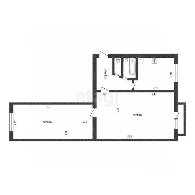 2-к кв. Белгородская область, Белгород Садовая ул., 19 (48.0 м) - Фото 1