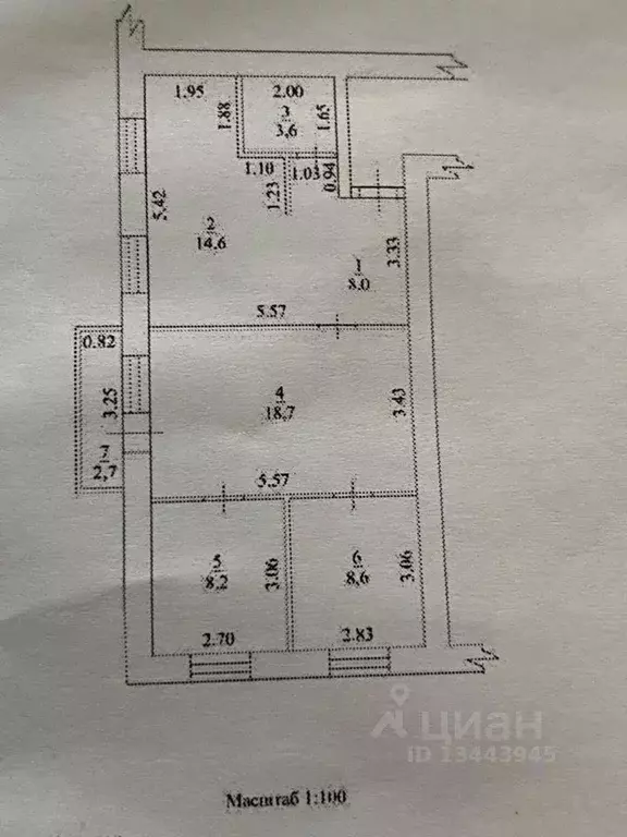 3-к кв. Тамбовская область, Тамбов Андреевская ул., 33 (62.0 м) - Фото 2