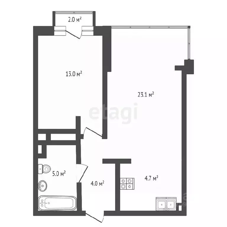 2-к кв. Москва ул. Матросская Тишина, 12 (52.8 м) - Фото 1