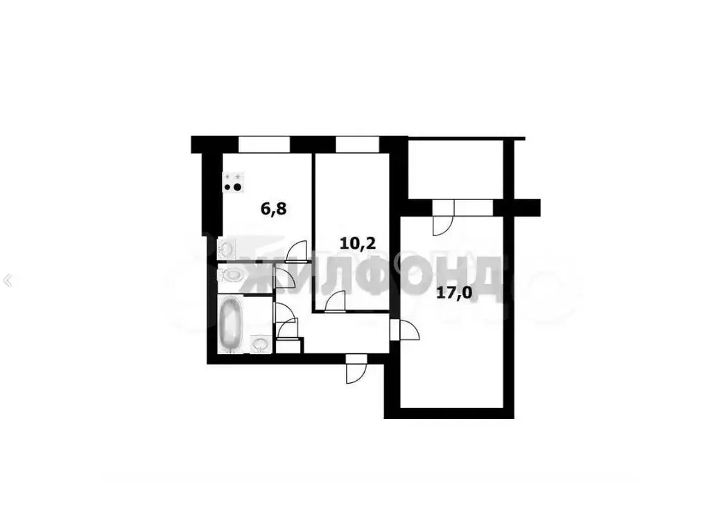 2-комнатная квартира: Новосибирск, улица 9-й Гвардейской Дивизии, 26 ... - Фото 2