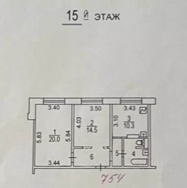 2-к кв. Москва ул. Академика Пилюгина, 12К2 (58.8 м) - Фото 1
