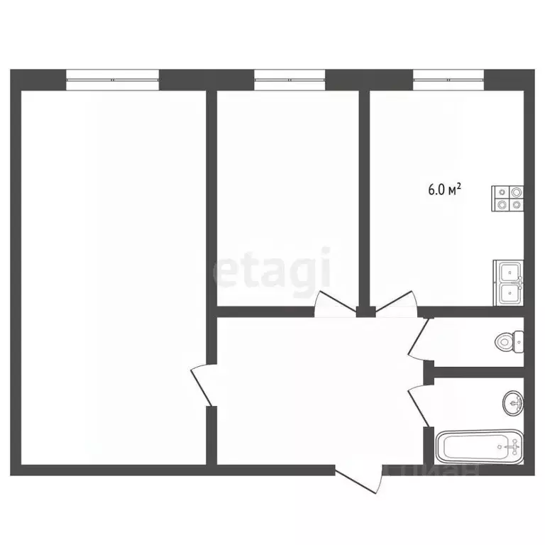 2-к кв. Мордовия, Саранск ул. Тани Бибиной, 26 (48.0 м) - Фото 1