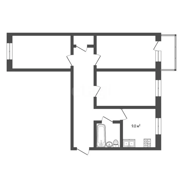 3-комнатная квартира: Сергиев Посад, Ярославское шоссе, 8Б (78.8 м) - Фото 1