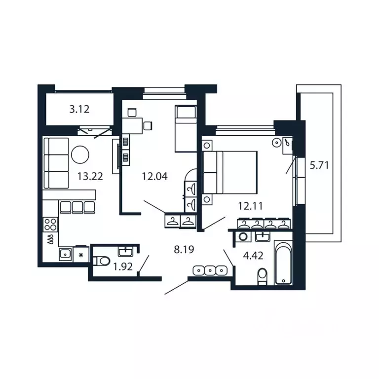 2-к кв. Ленинградская область, Ломоносовский район, Аннинское ... - Фото 1