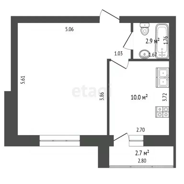 1-к кв. Калининградская область, Светлогорск Яблоневая ул., 7 (37.3 м) - Фото 2