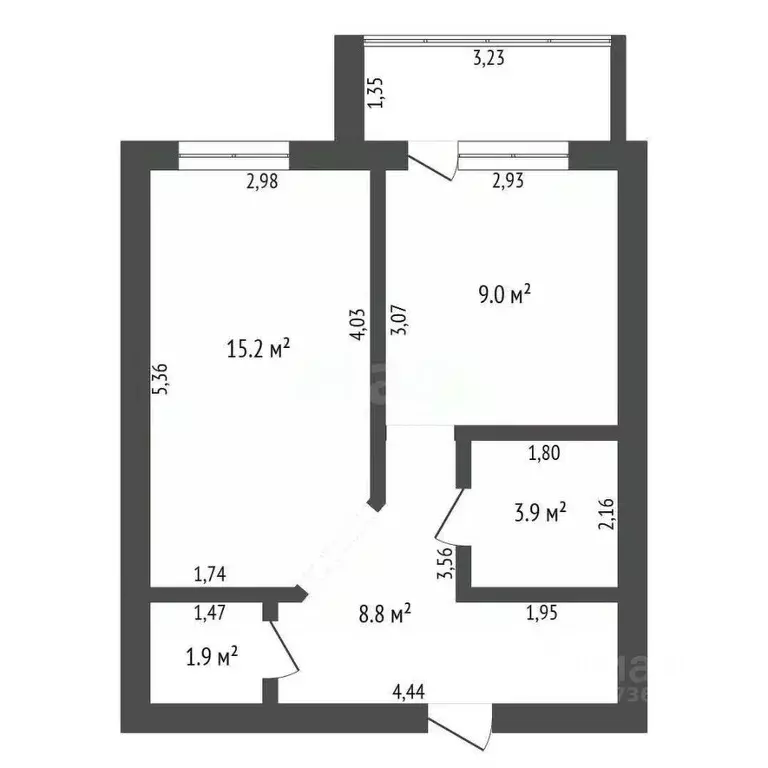 1-к кв. Амурская область, Благовещенск ул. Строителей, 68 (41.0 м) - Фото 1