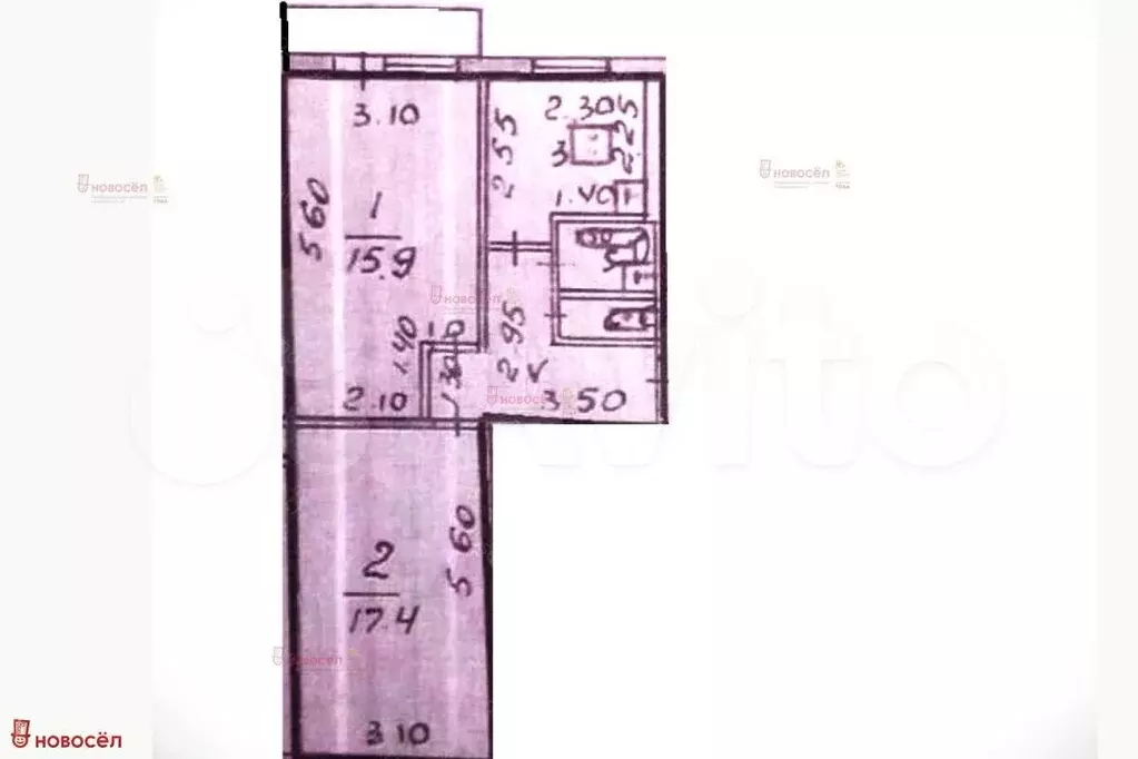 2-к. квартира, 49 м, 3/5 эт. - Фото 0