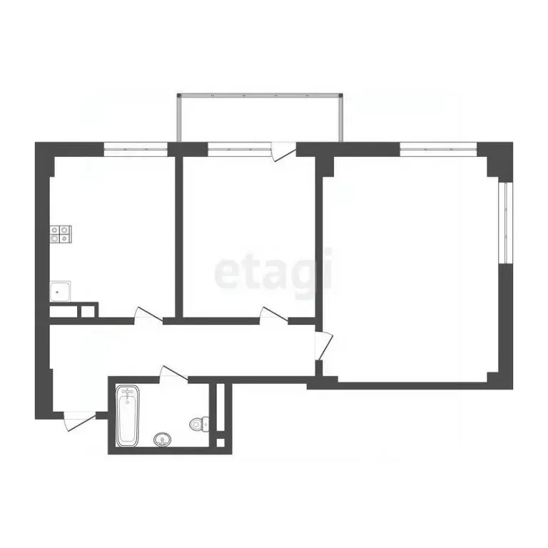 2-к кв. Удмуртия, Ижевск ул. Героя России Ильфата Закирова, 30 (65.0 ... - Фото 2