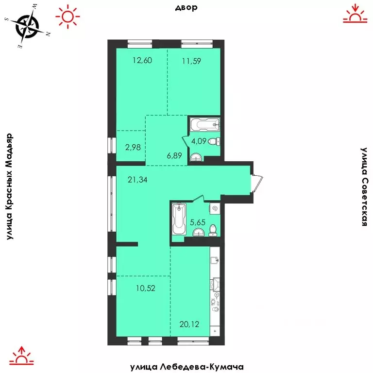 3-к кв. Иркутская область, Иркутск Советская ул., 31/2 (95.78 м) - Фото 0