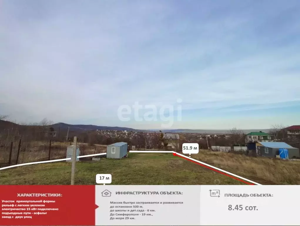 Участок в Крым, Симферопольский район, Добровское с/пос, Мраморное ... - Фото 1